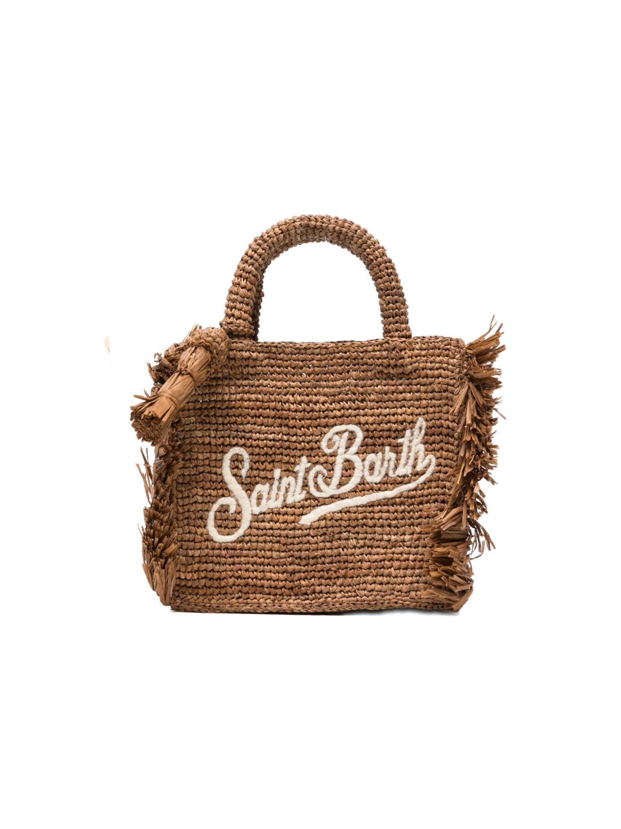 Borsa Vanity Mini MC2 Saint Barth marrone con logo ricamato VAMI017 00452L MC2 ST. BARTH KIDS