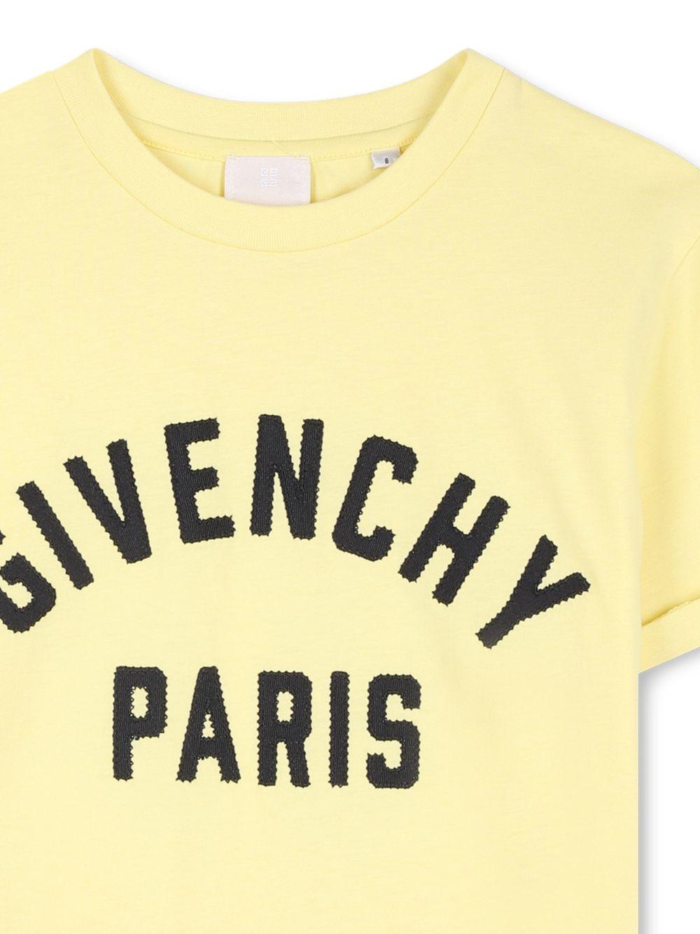 T-shirt per bambini Givenchy Kids gialla stampa con logo H31109 524 GIVENCHY KIDS