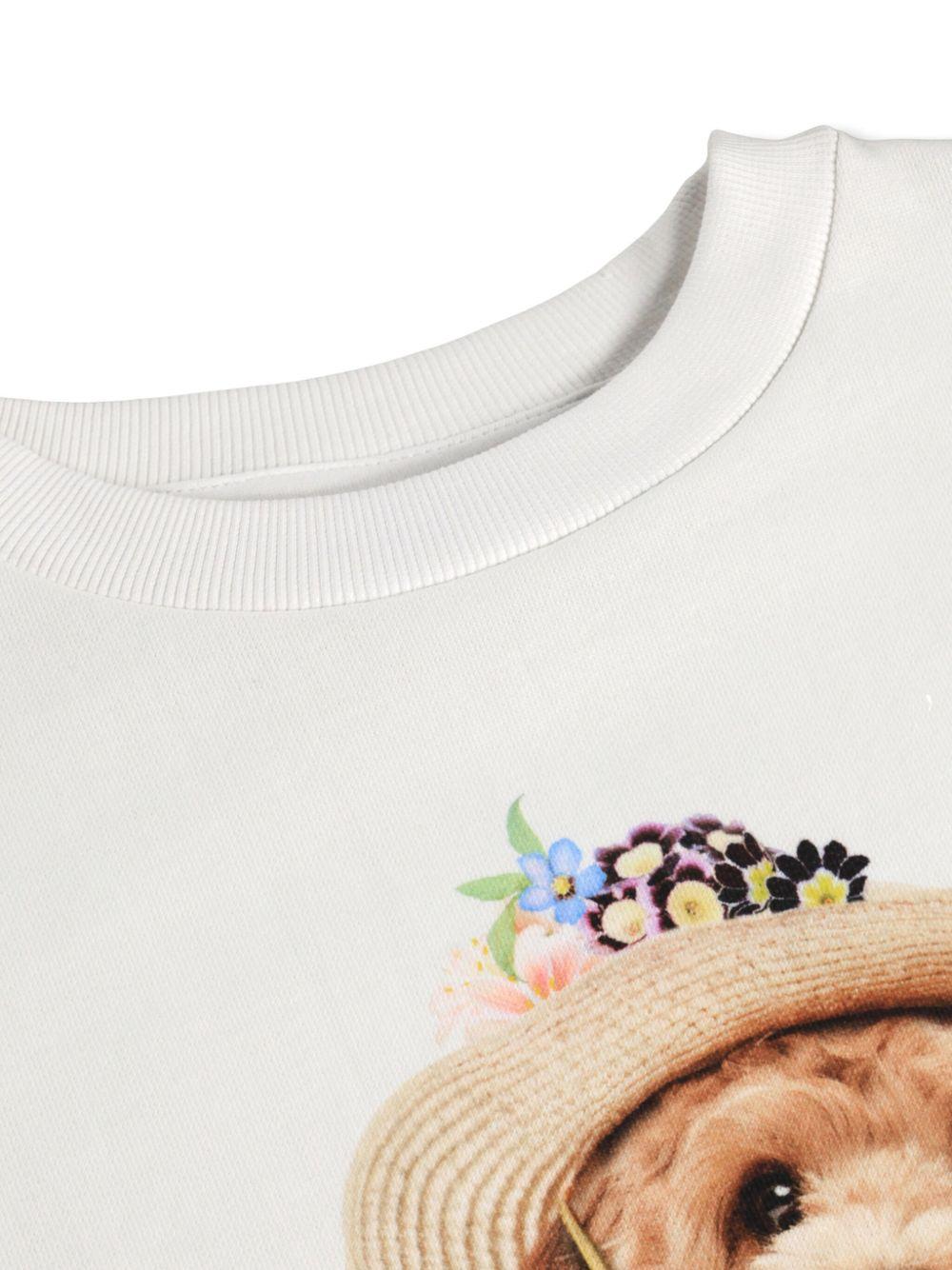 Felpa Maxi per bambina Molo bianca con stampa animali 2S26J204 5698 MOLO KIDS