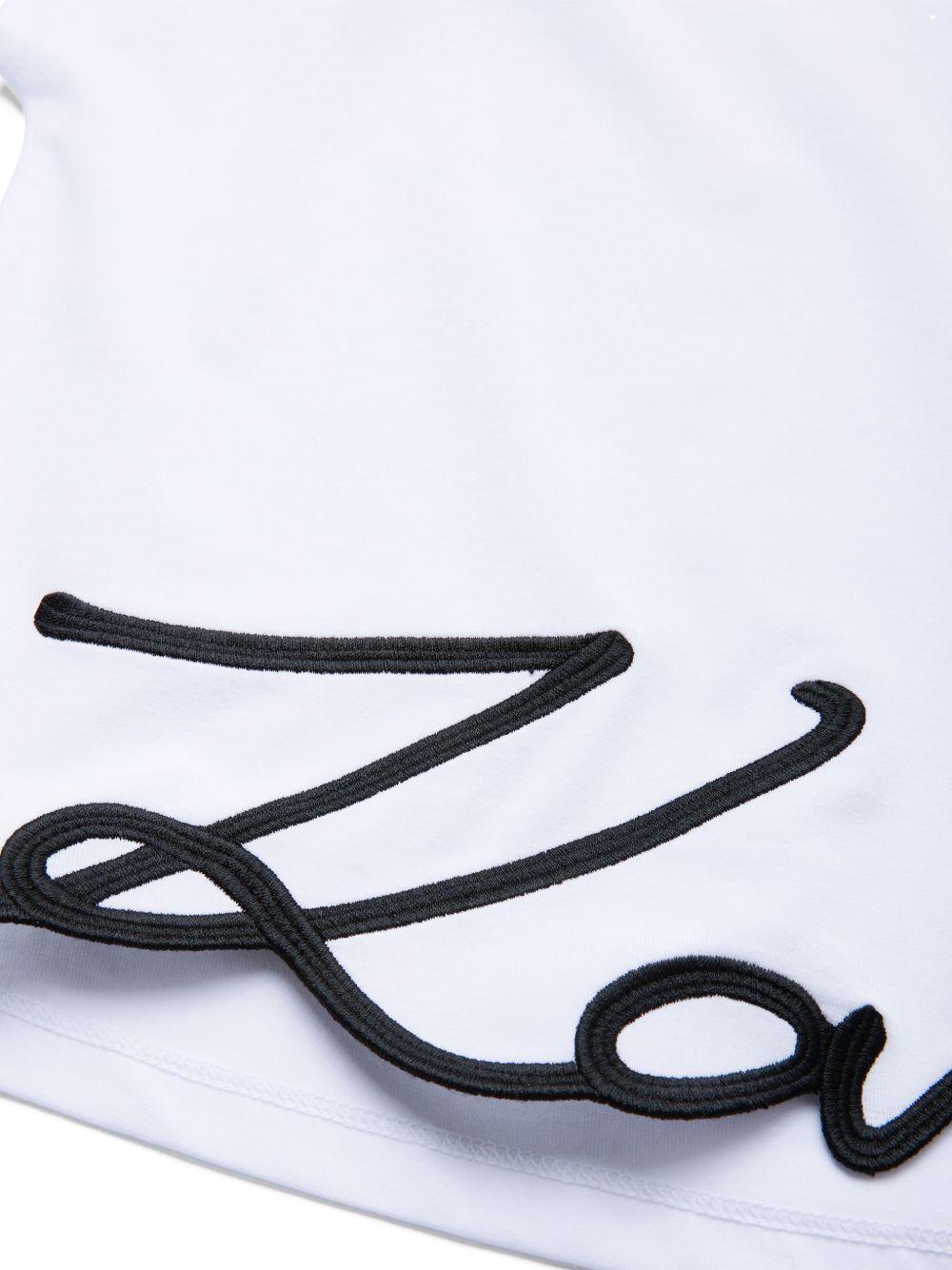 T-shirt per bambina Karl Lagerfeld Kids bianco con scritta sul davanti Z31164 10P KARL LAGERFELD KIDS