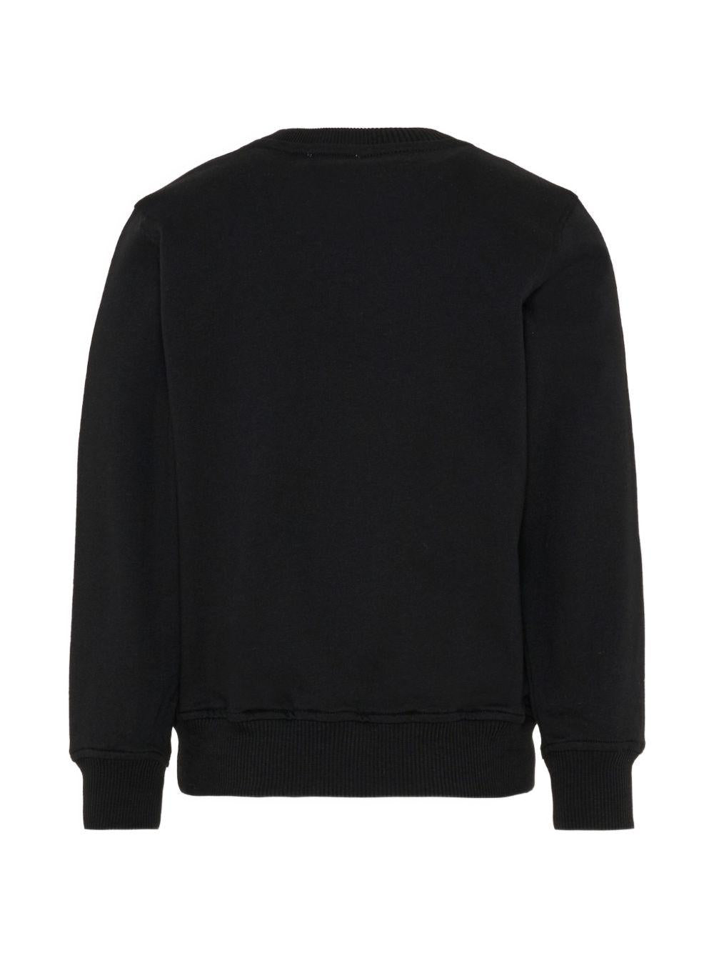 Felpa per bambini Moschino Kids nera con motivo Teddy Bear HUF09ULCA19 60100 MOSCHINO KIDS