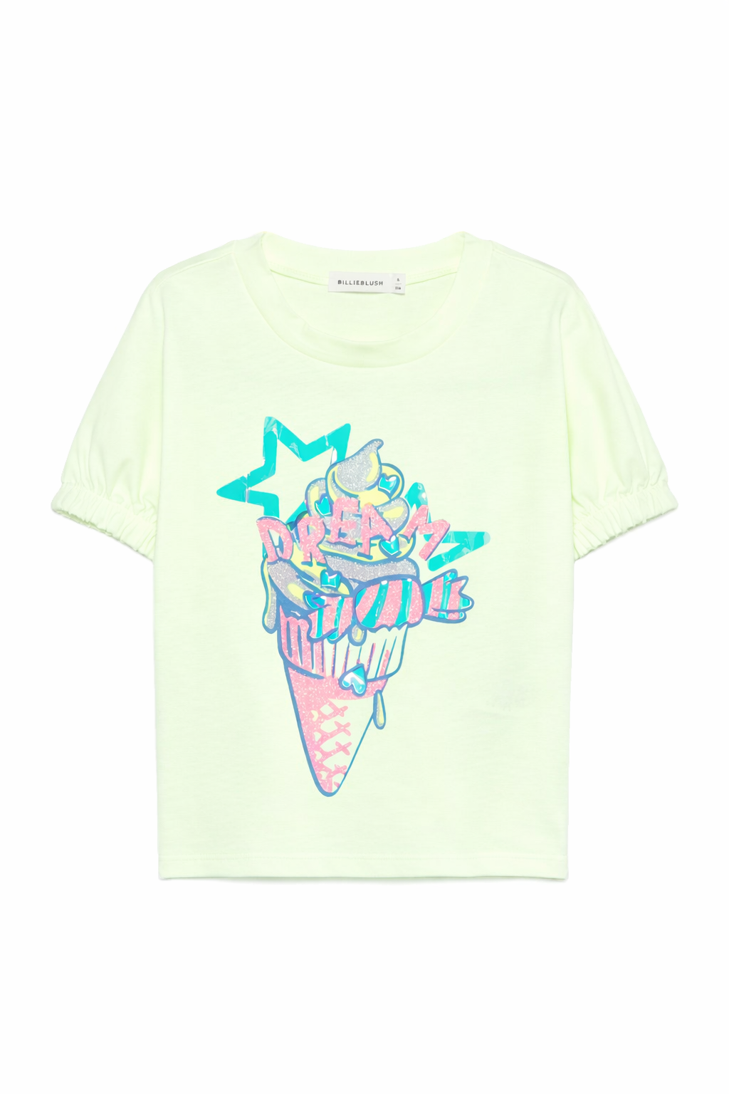 T-shirt per bambina Billieblush gialla con motivo a stella U21936 552 BILLIEBLUSH KIDS