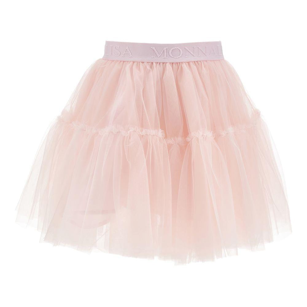 Gonna per bambina Monnalisa rosa con logo in vita 17GGON T9945 0091 MONNALISA KIDS