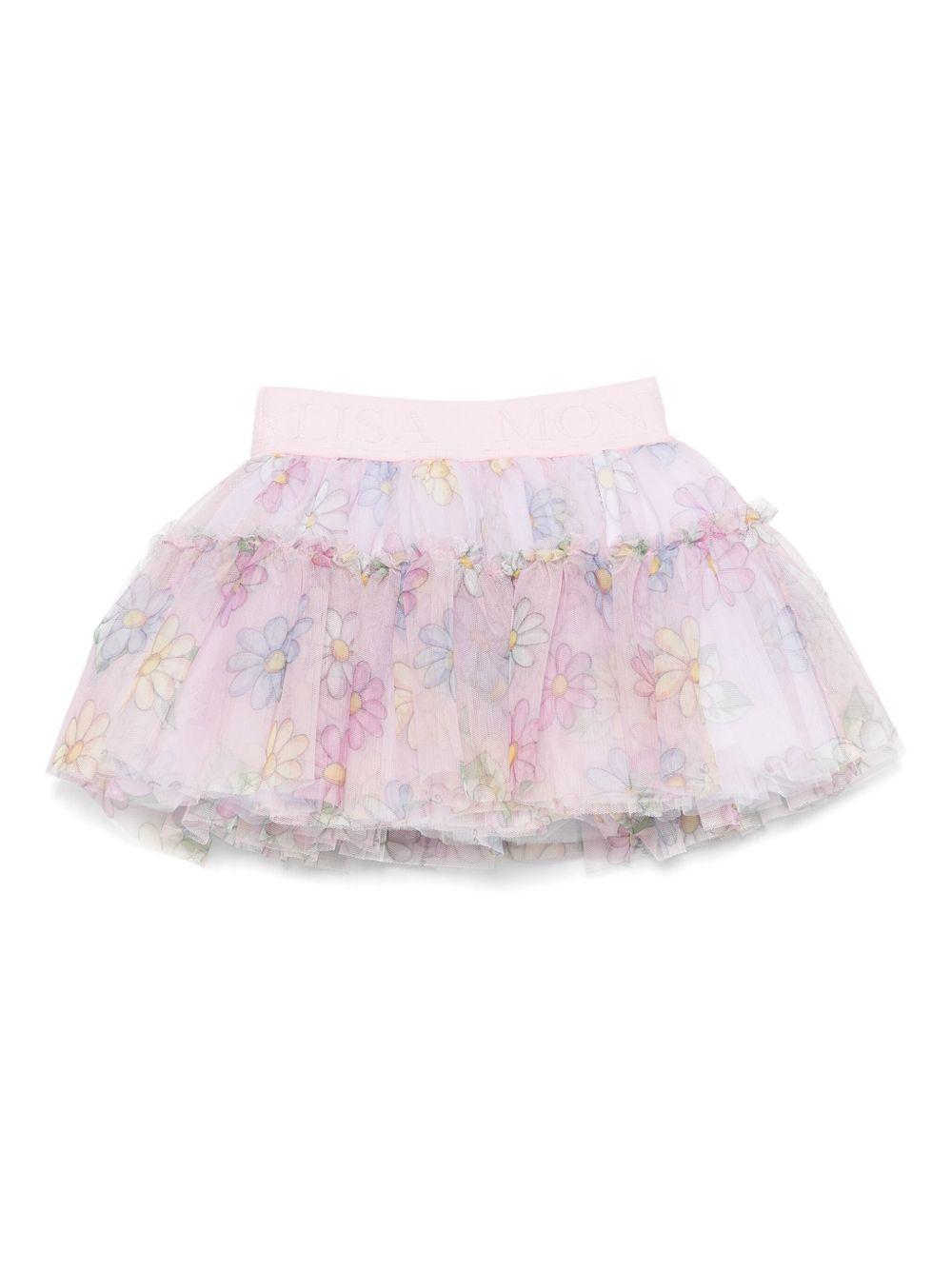 Gonna per neonata Monnalisa rosa a fiori 31E702 5664 0090 MONNALISA