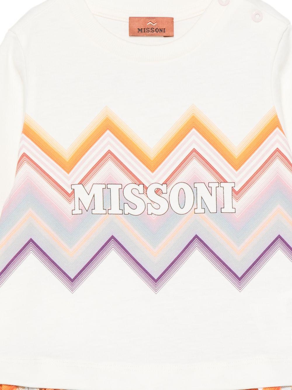 Abito per neonata Missoni Kids bianco con motivo a zigzag MZ1000 Z3672 102 MISSONI KIDS