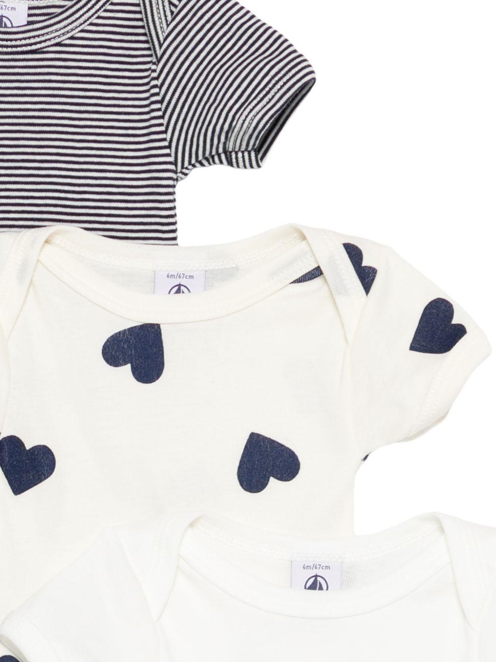 Set tre body per neonato Petit Bateau multicolore a maniche corte A0FQU 00 PETIT BATEAU