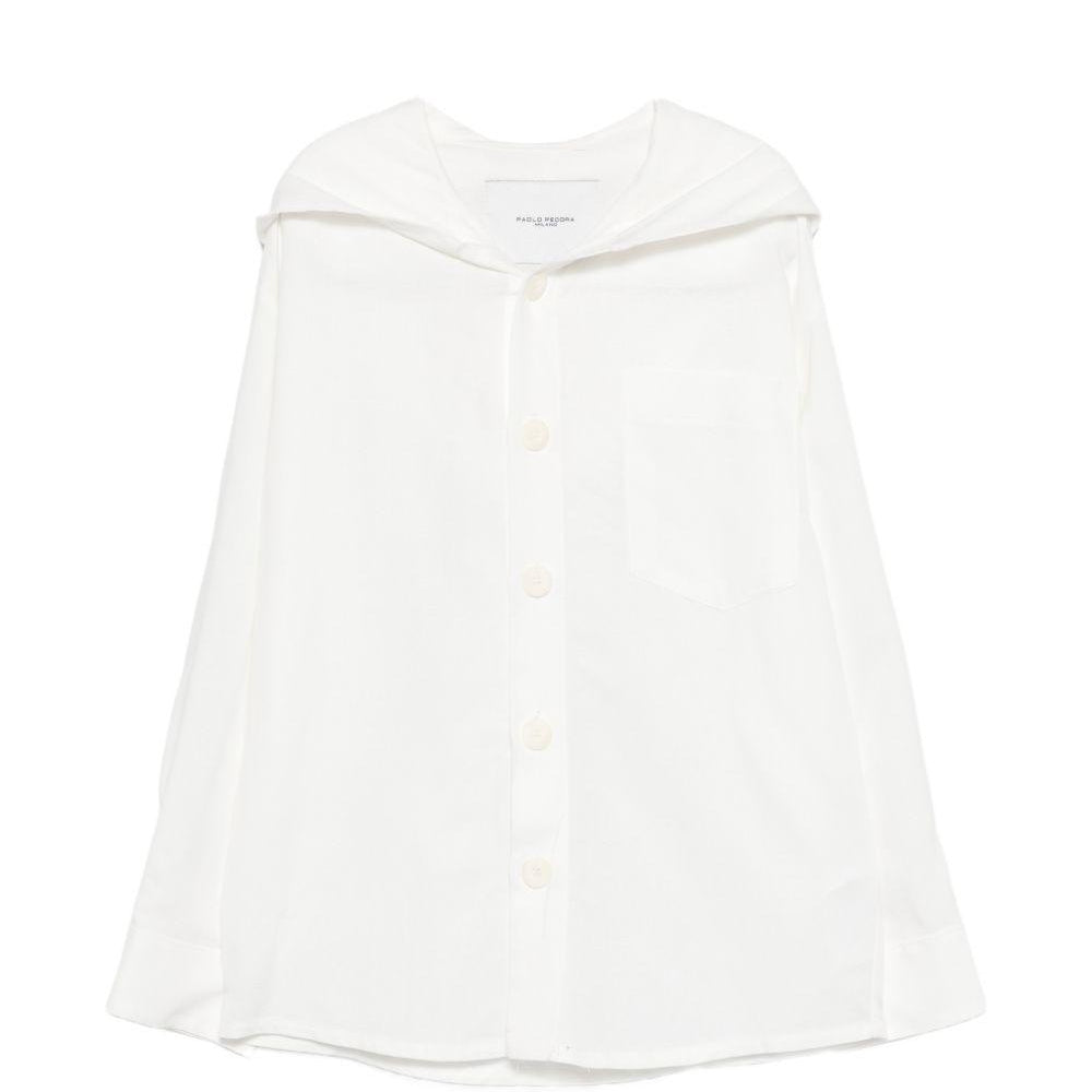 Camicia per bambino Paolo Pecora Kids bianca con cappuccio PP4216 GESSO PAOLO PECORA KIDS