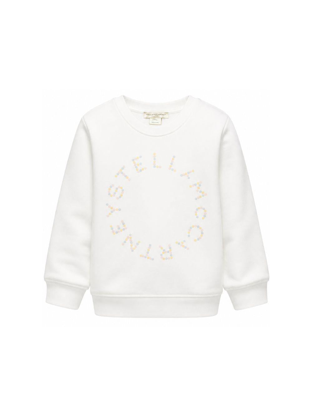 Felpa per bambina Stella McCartney Kids bianca con logo sul davanti TY4C10 Z3409 101 STELLA McCARTNEY KIDS