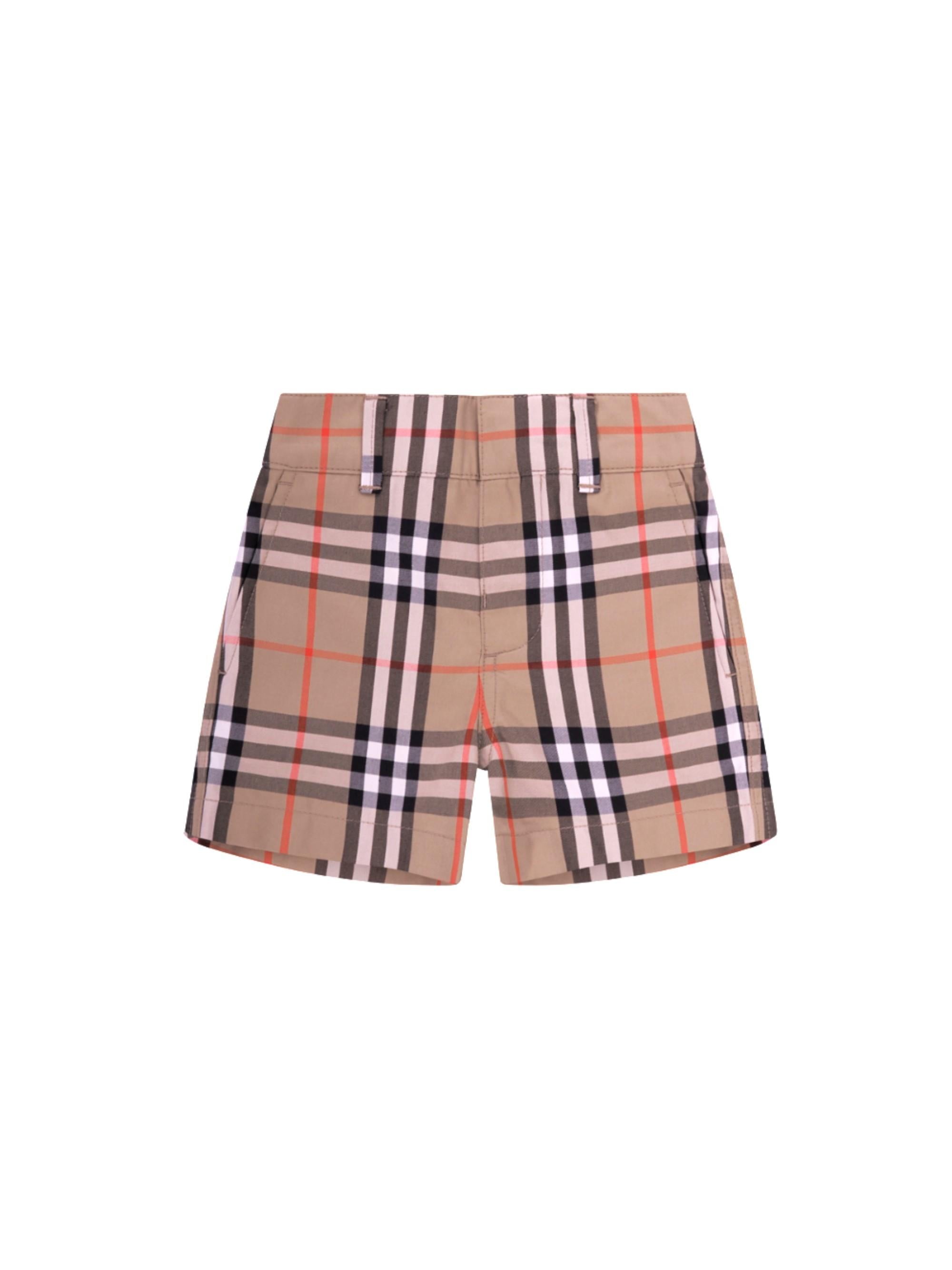 Shorts per neonati Burberry Kids beige con caratteristico motivo Vintage Check all-over 8121238 B9368 BURBERRY KIDS