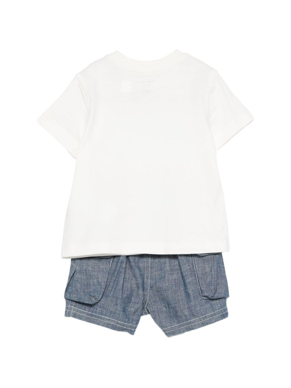Completo per neonato Polo Ralph Lauren Kids bianco e blu con dettaglio logo 320B14081 001 Ralph Lauren kids