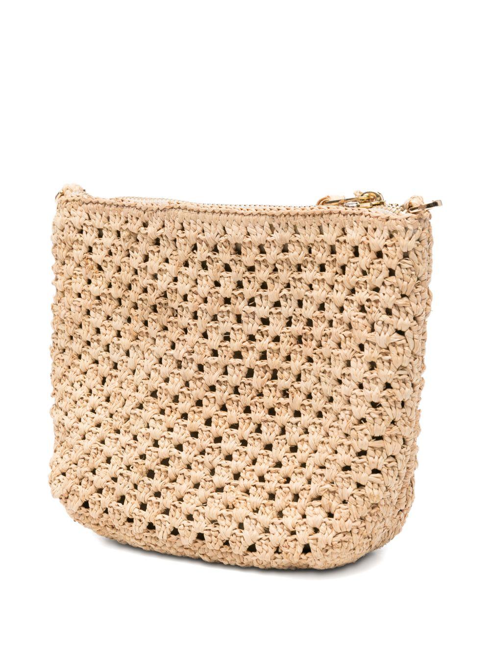 Pouch in rafia MC2 Saint Barth beige con ricamo logo RAFP001 00878L MC2 ST. BARTH KIDS