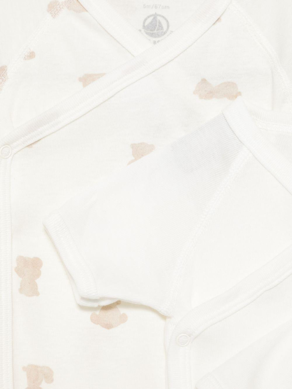 Set di tre tutine per neonati Petit Bateau bianchi con fantasie diverse A0F9X 00 PETIT BATEAU KIDS