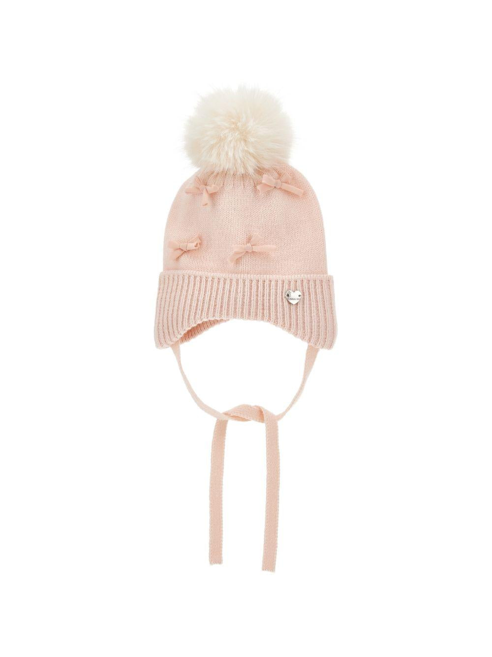 Berretto per neonata Monnalisa Kids rosa con dettaglio con fiocchi 37H005 8064 0091 MONNALISA KIDS