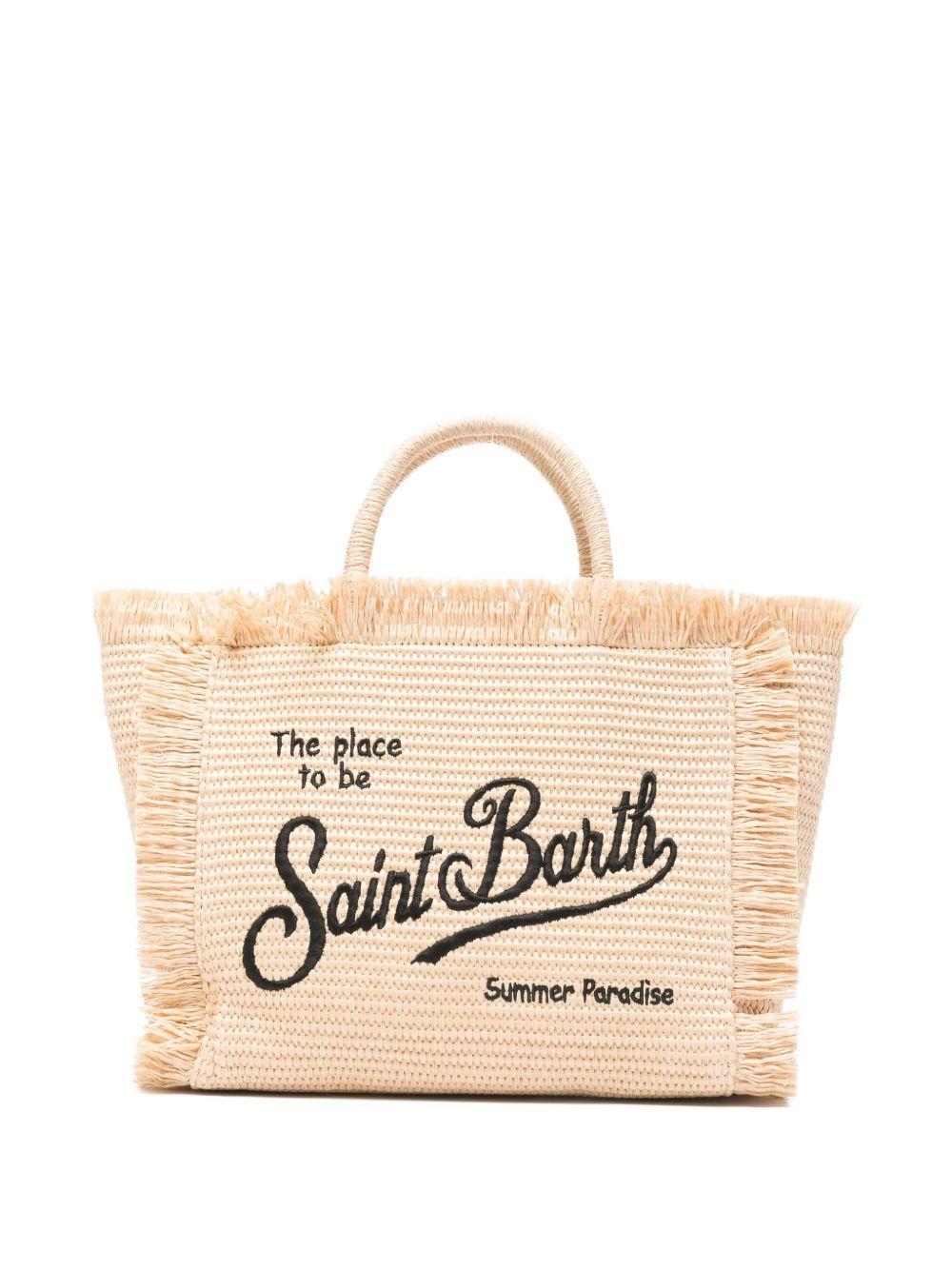 Borsa Colette MC2 Saint barth beige con logo ricamato COL0017 00421L MC2 ST. BARTH KIDS