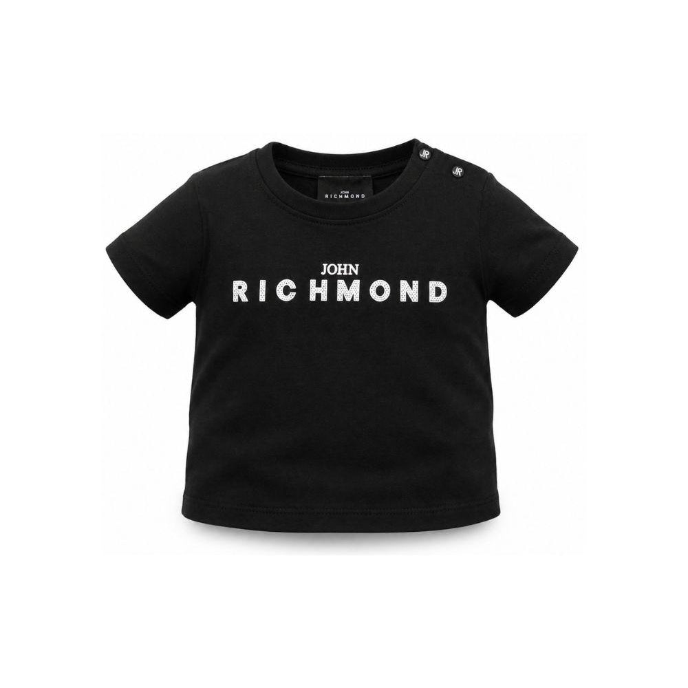 T-shirt per neonato John Richmond Junior nera con dettaglio logo RIP26002TS BLACK JOHN RICHMOND KIDS