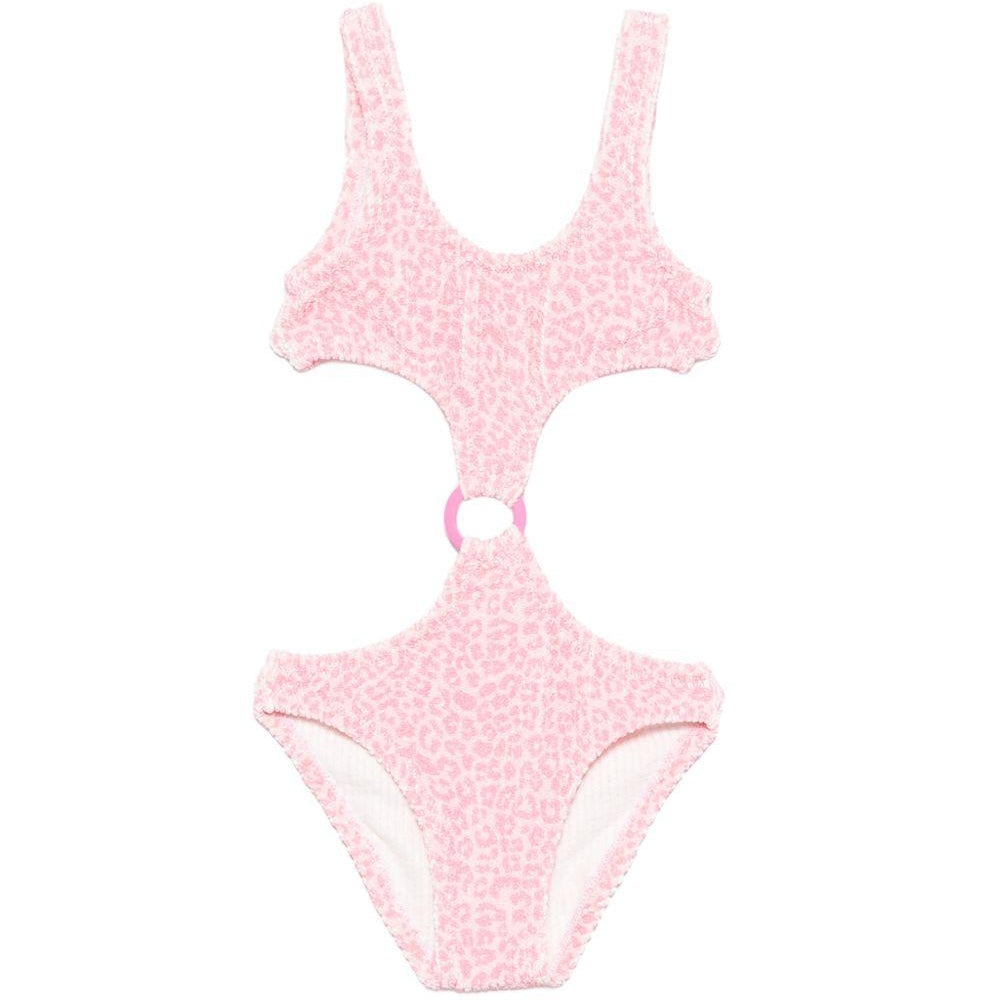 Costume intero per bambina MC2 Saint Barth Kids rosa con stampa animalier LAU0005 03928L MC2 ST. BARTH KIDS