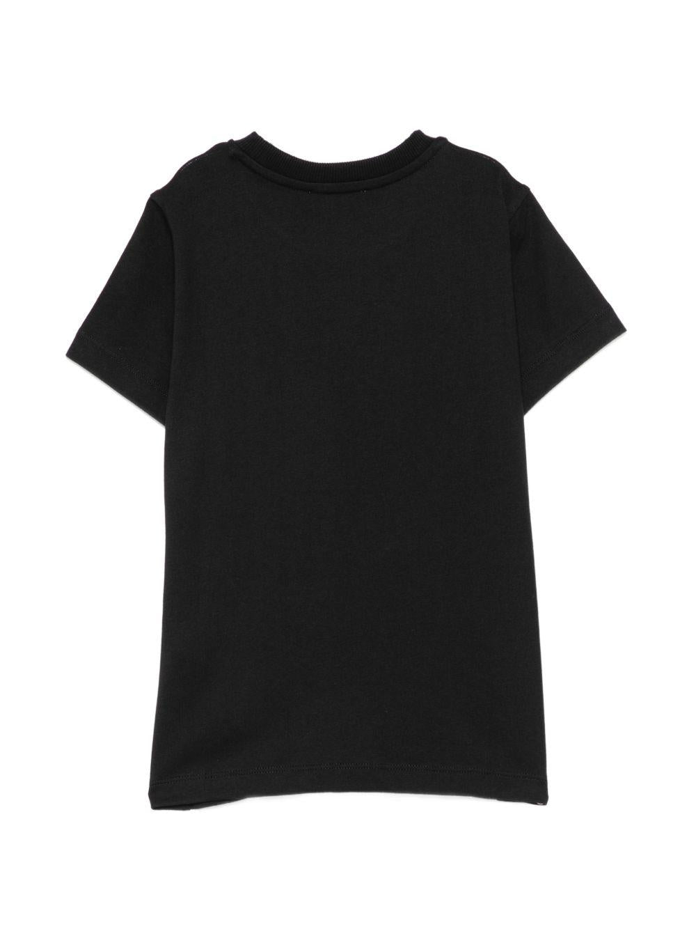 T-shirt per bambini Moschino Kids nera con motivo Teddy Bear HUM05XLAA20 60100 MOSCHINO KIDS