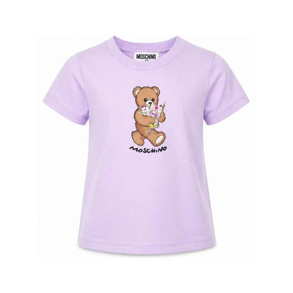 T-shirt da bambina Moschino Kids viola con stampa orsacchiotto HGM06KLAA02 51683 MOSCHINO KIDS