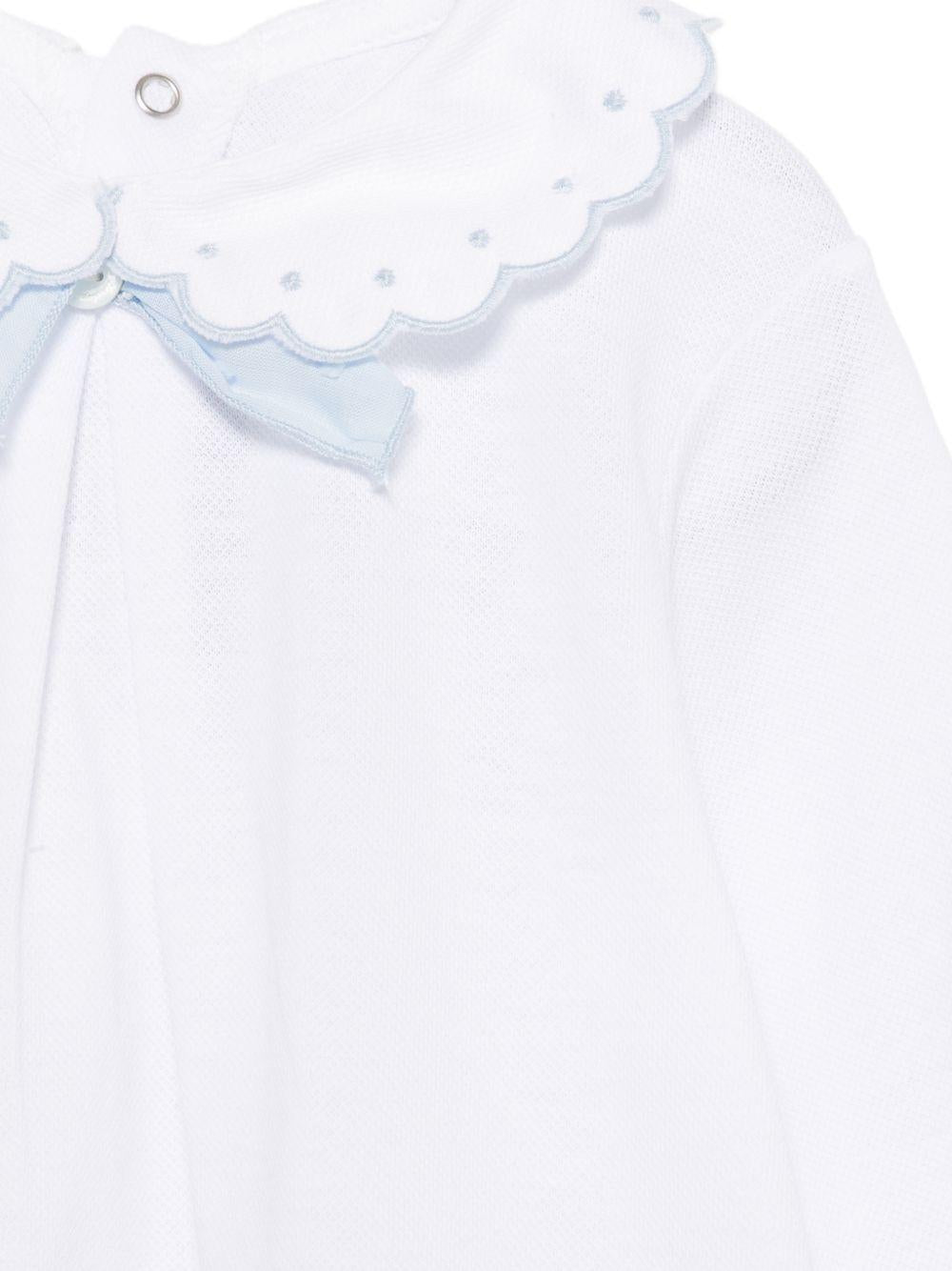 Tutina per neonati La Stupenderia bianca con colletto smerlato 2TBTT53 P01AZZ LA STUPENDERIA