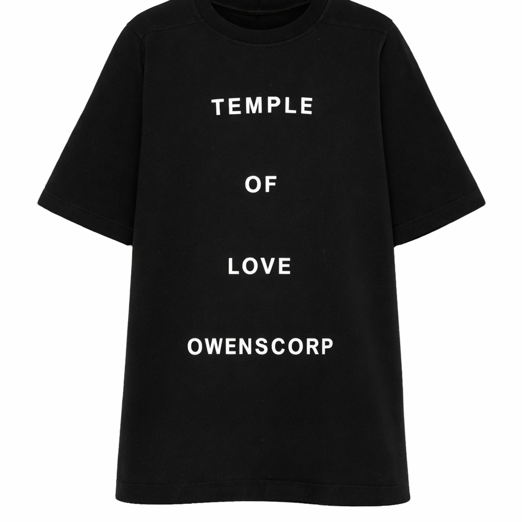 T-shirt Jumbo per bambino Rick Owens Kids nera con scritta sul davanti BG01F3274RNP14P 0911 RICK OWENS KIDS