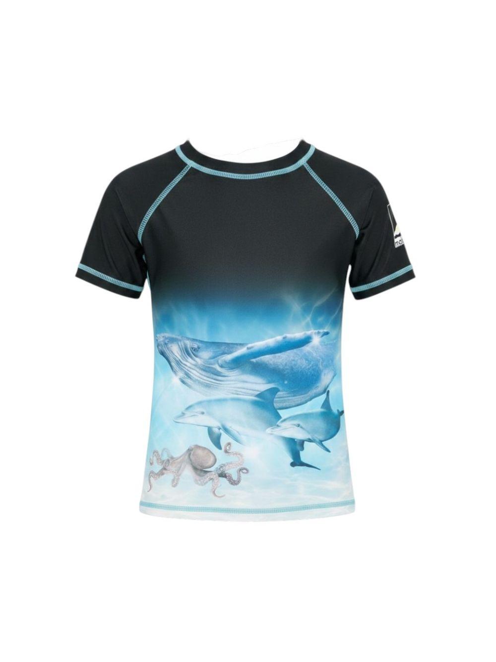 T-shirt anti UV per bambino Molo nera con stampa grafica 8S26P204 5213 MOLO KIDS