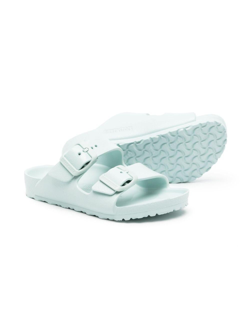 Sandali Arizona per bambini Birkenstock Kids verde con logo goffrato 1026753 GREEN BIRKENSTOCK KIDS