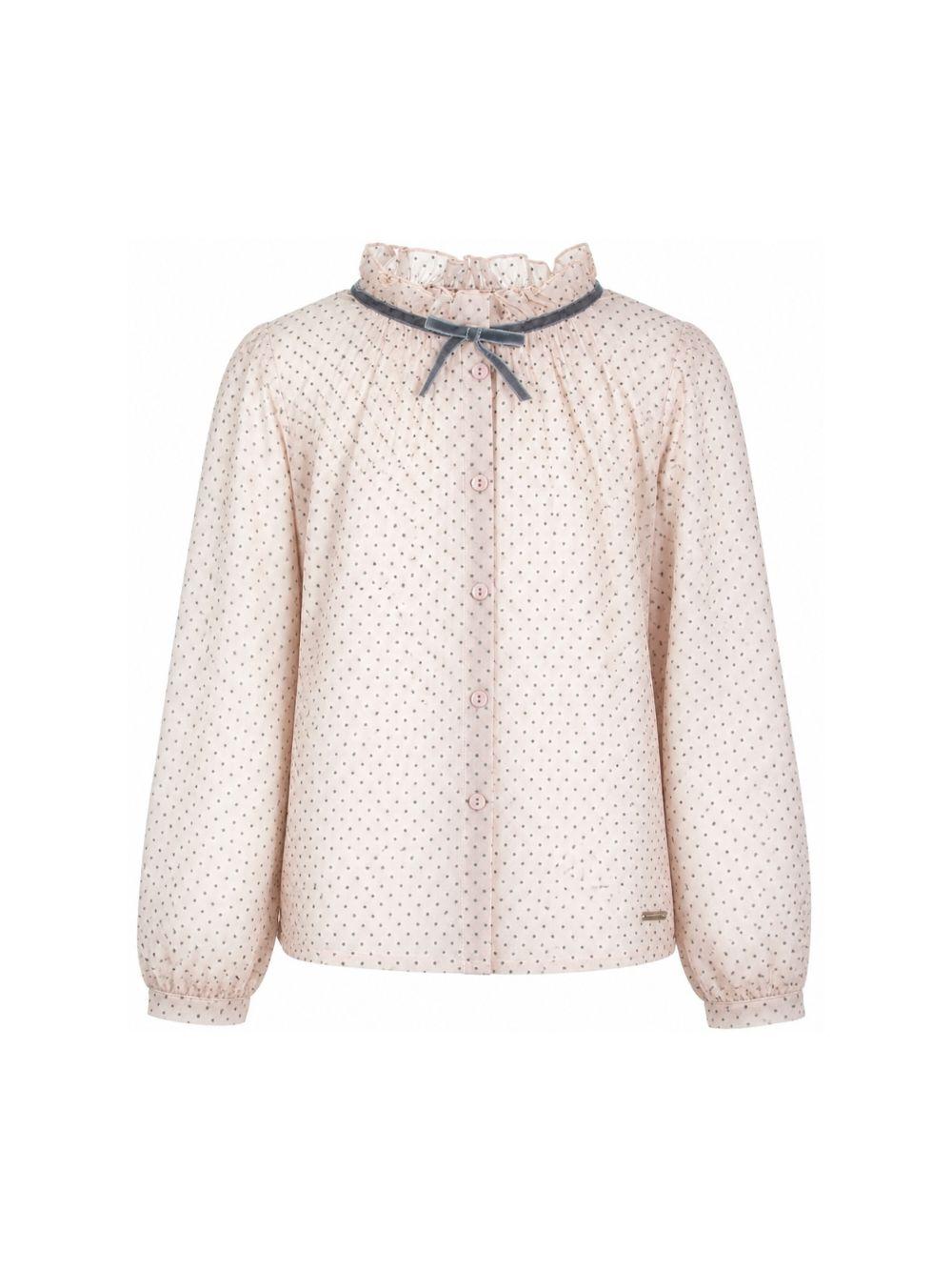 Camicia per bambina Monnalisa Kids beige con motivo a pois 71H305 8138 9132 MONNALISA KIDS