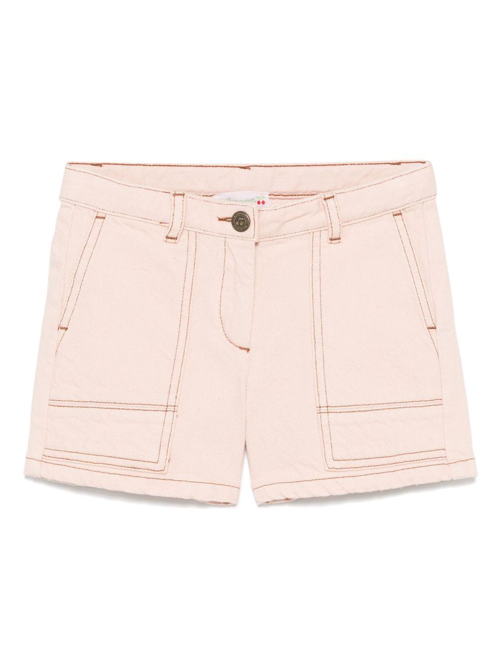 Pantaloncini di jeans per bambina Bonpoint rosa con passanti S05GBEW00004 025A BONPOINT