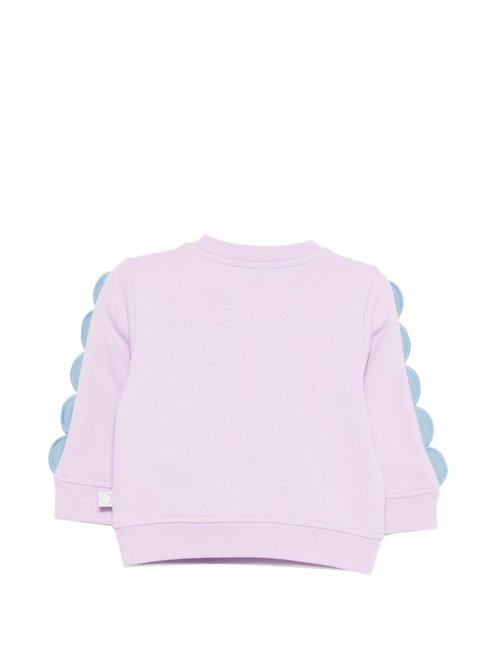 Felpa per neonata Stella McCartney Kids viola con stampa pesciolino TY4040 Z3409 539 STELLA McCARTNEY KIDS