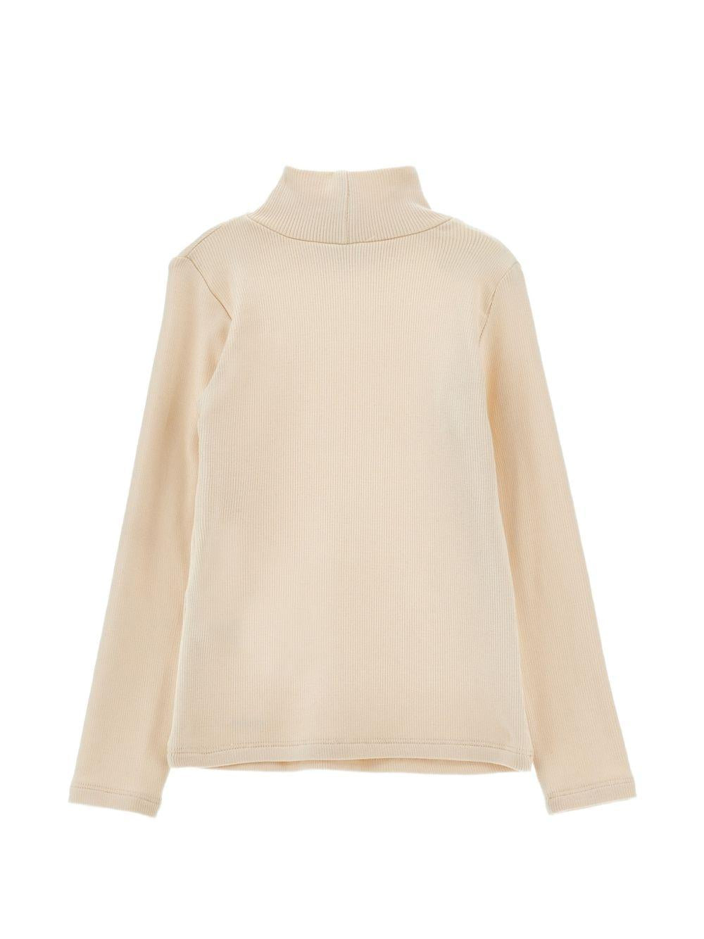 Maglione per bambina Monnalisa Kids beige con lavorazione in maglia coste 17HLUC 8212 0002 MONNALISA KIDS