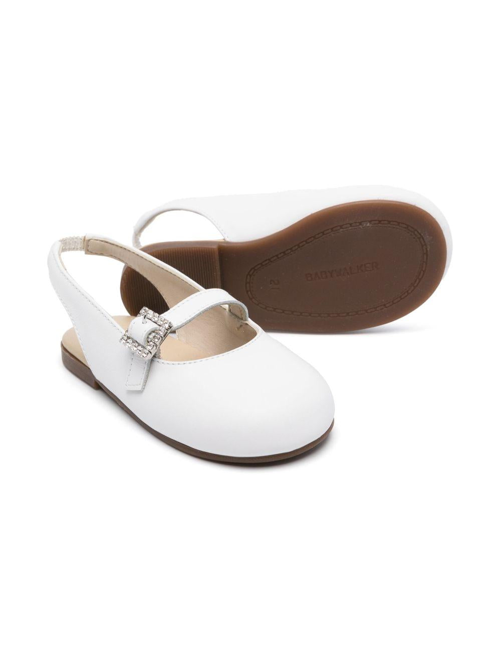 Ballerine per bambina BabyWalker bianche con suola piatta PB4818 WHITE BABYWALKER