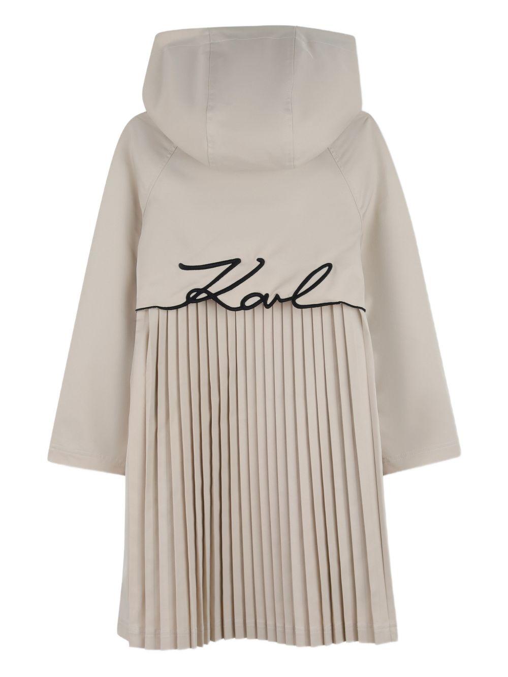 Trench per bambina Karl Lagerfeld Kids beige con cappuccio Z31126 192 KARL LAGERFELD KIDS