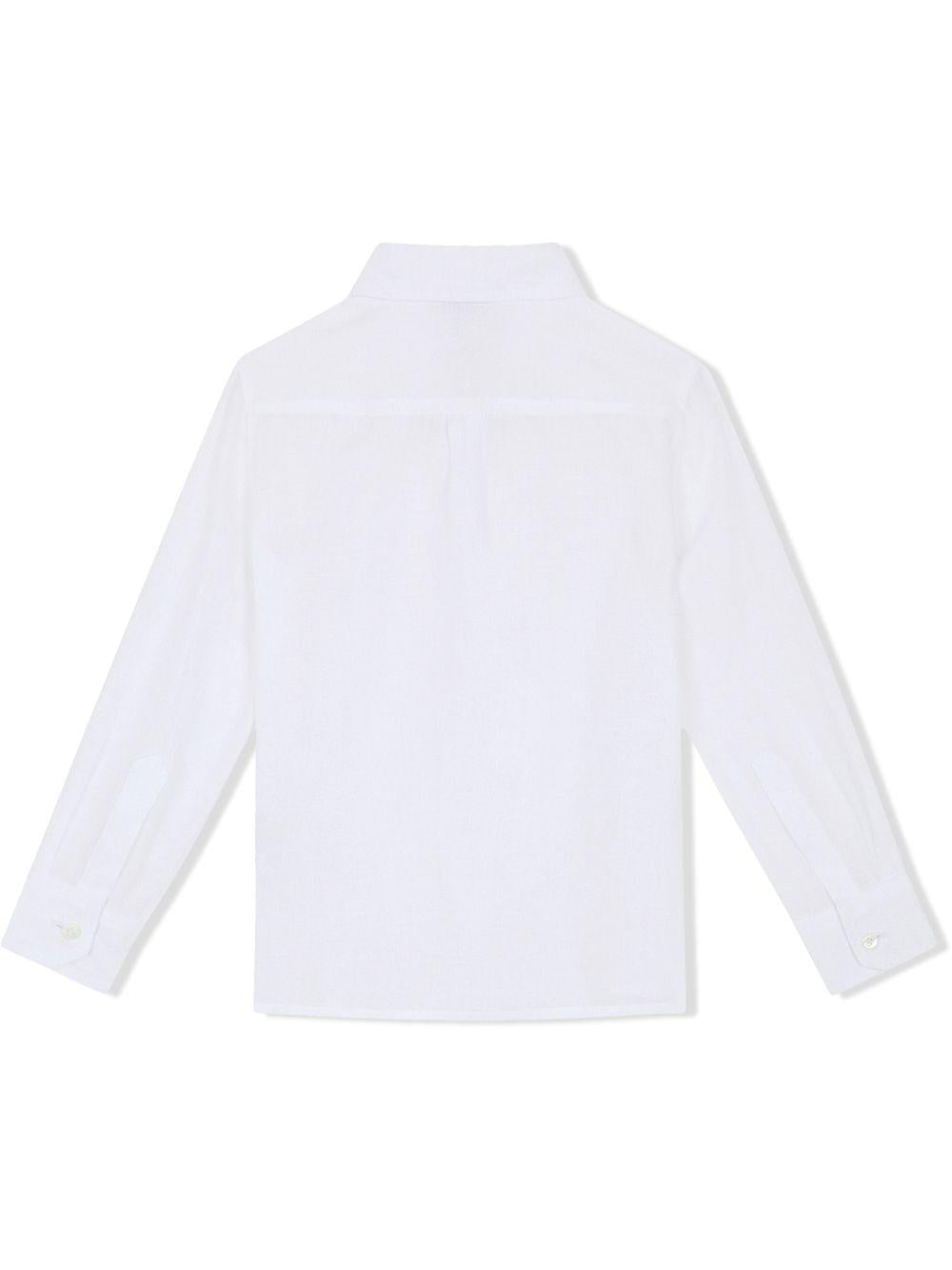 Camicia per bambino Dolce & Gabbana Kids bianco con ricamo logo L42S70 G7YEA W0800 DOLCE & GABBANA KIDS