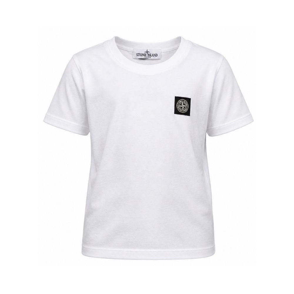 T- shirt per bambino Stone Island Kids bianca a girocollo L2S162100003S0047 V0001 STONE ISLAND KIDS