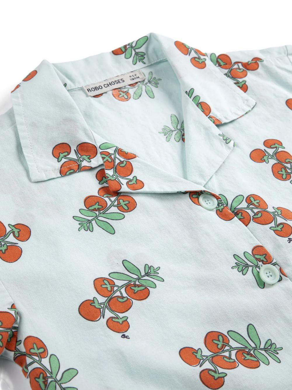 Camicia per bambino Bobo Choses azzurra constampa grafica all-over B126AC033 451 BOBO CHOSES KIDS