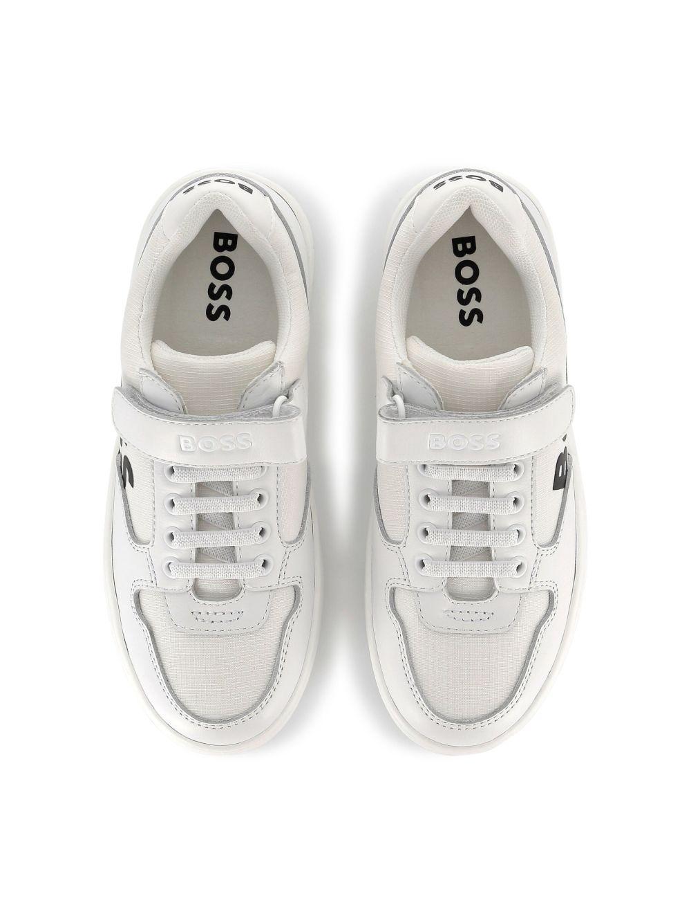 Sneakers per bambino Boss Kidswear bianco con stampa logo J51644 10P BOSS KIDS