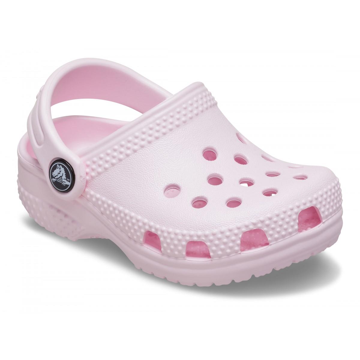 Crocs Littles Sabot B per neonata Crocs rosa con cinturino posteriore 11441 PIMK CROCS KIDS