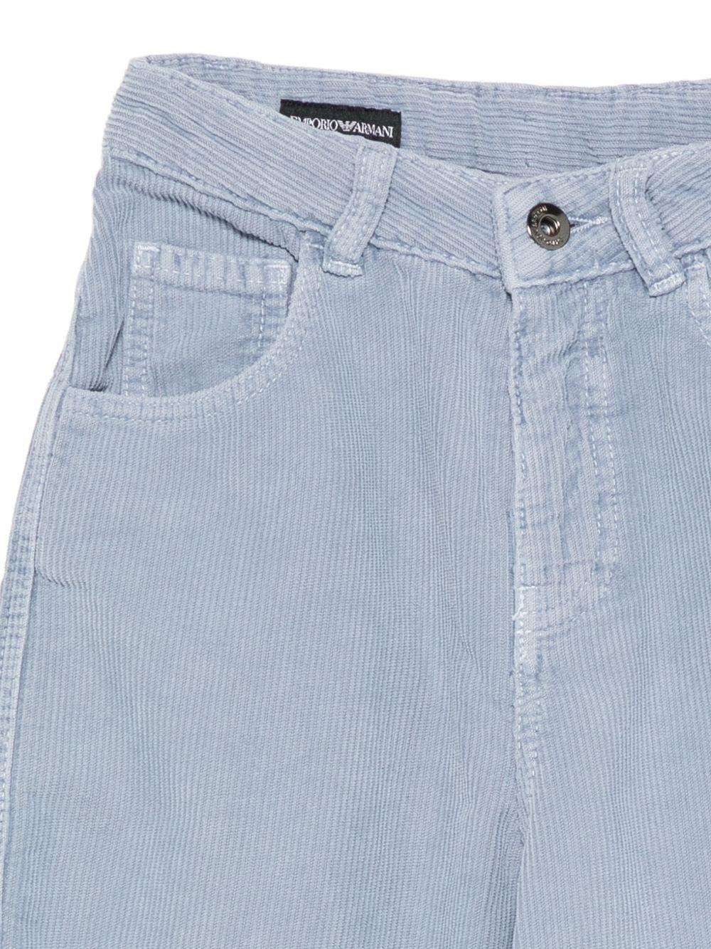 Pantaloni per bambino Emporio Armani Kids azzurro chiaro con bottoni e zip EB001490 AF26401 U9366 EMPORIO ARMANI KIDS