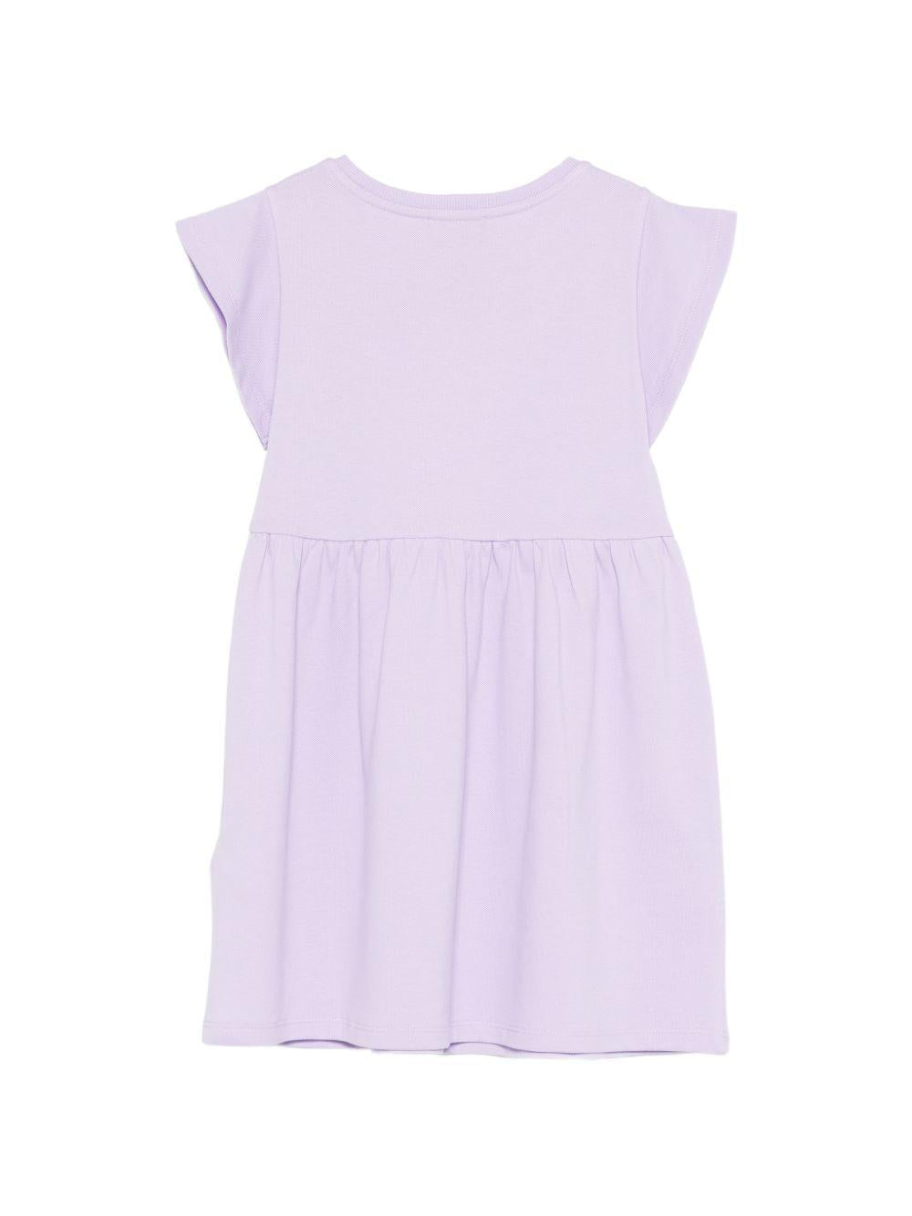 Abito da bambina Moschino Kids viola con ricamo a fiori HDV0HQLFA06 51683 MOSCHINO KIDS