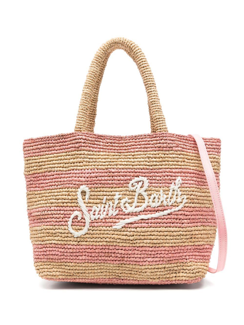 Borsa da spiaggia MC2 Saint Barth beige con ricamo logo RAFB002 01550F MC2 ST. BARTH KIDS