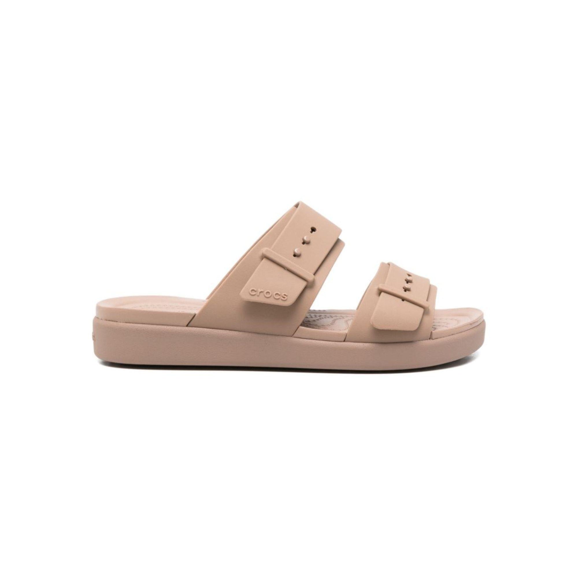 Ciabatte per donna Brooklyn Crocs beige con doppio cinturino 211215 LATT CROCS