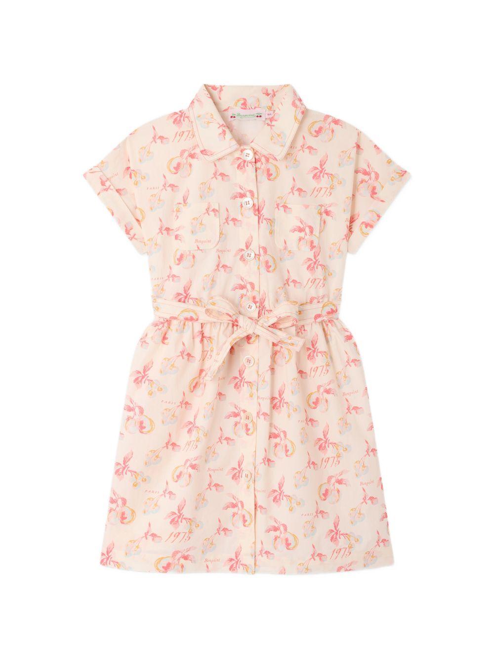 Abito per bambina Bonpoint beige con stampa floreale P06GDRW00001 603 BONPOINT KIDS