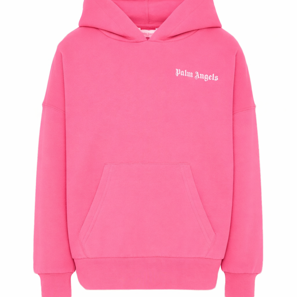 Felpa per bambina Palm Angels Kids rosa con logo sul davanti PGBB014S26FLE001 044 PALM ANGELS KIDS