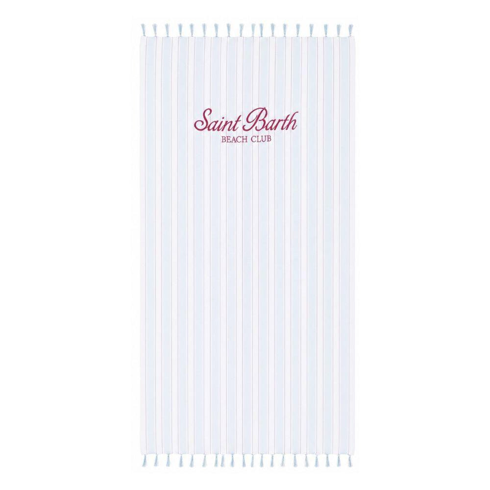 Telo mare MC2 Saint Barth azzurro e bianco con motivo a righe FOUL002 00938L MC2 ST. BARTH KIDS