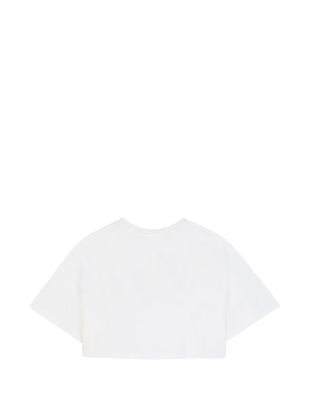 T-shirt per bambina Chloè Kids bianca con design crop C21305 117 CHLOE' KIDS
