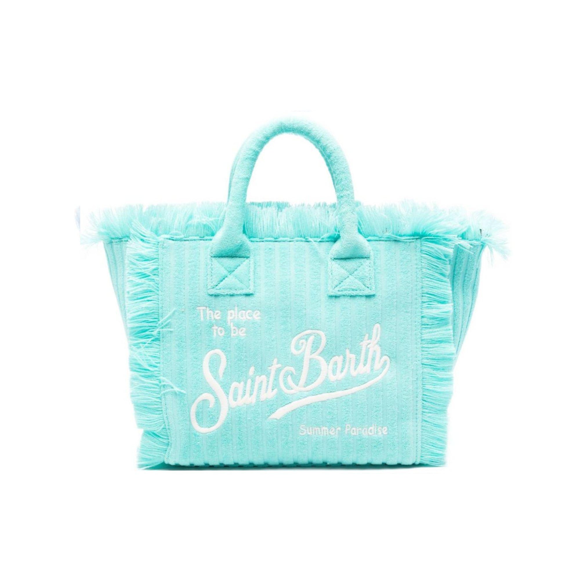 Borsa Colette MC2 Saint Barth azzurra con logo ricamato sul davanti COL0005 00526L MC2 ST. BARTH KIDS