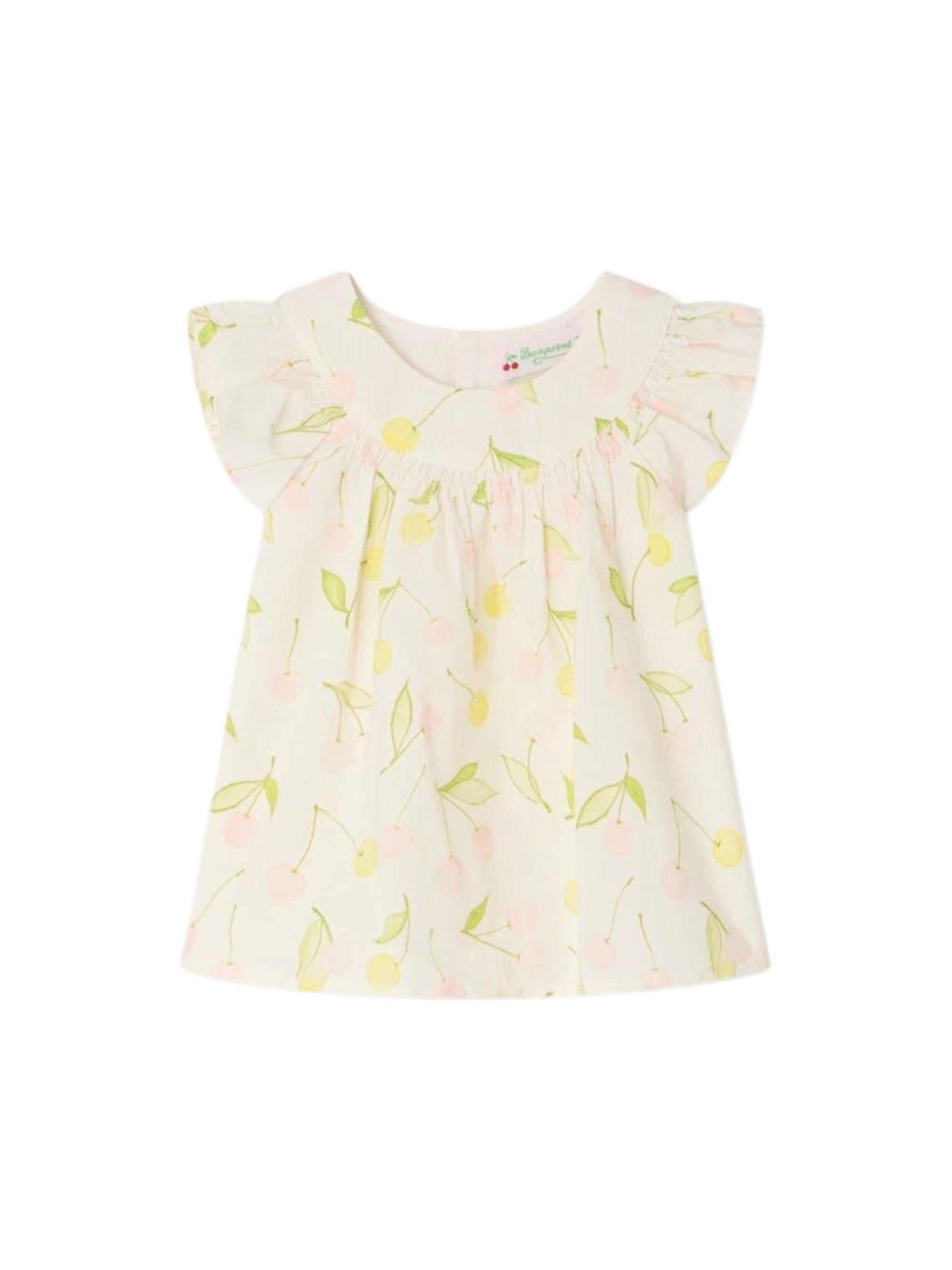 Camicia per neonata Bonpoint bianco con maniche arricciate S06XBLW00001 625 BONPOINT