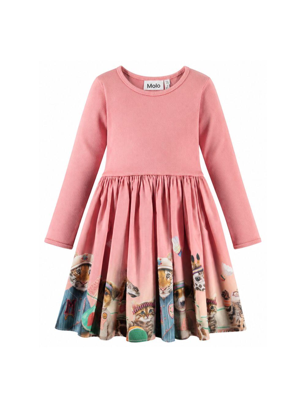 Abito per bambina Molo Kids rosa con stampa grafica animali 2W26E203 5802 MOLO KIDS
