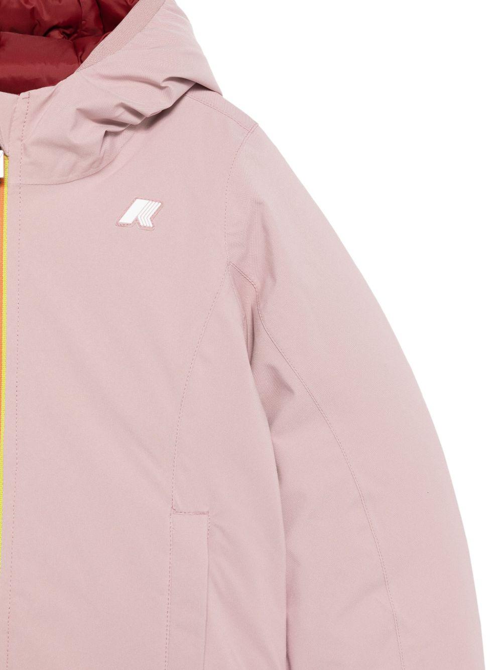 Giubbino per bambina K-Way Kids rosa con design reversibile K5123QW B2W K-WAY KIDS