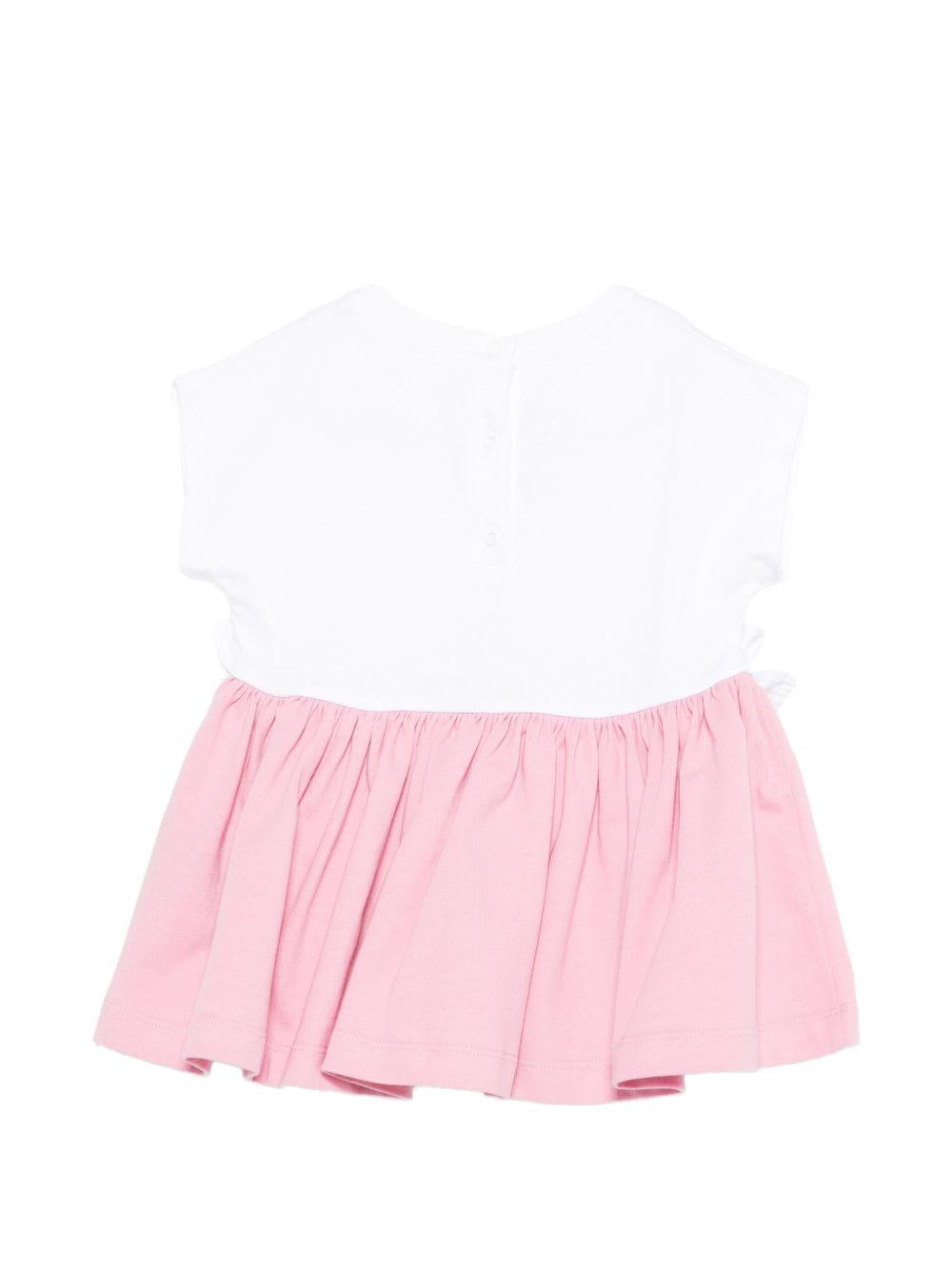Abito per bambina Balmain kids bianco a girocollo BY1092 Z3672 552BC BALMAIN KIDS